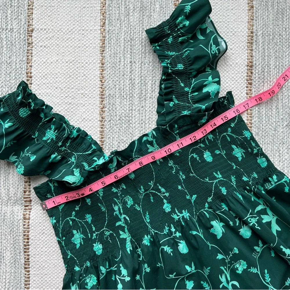 Hill House The Nap Alikah Green Green Botanical Sleeveless Midi Dress Women’s XL - Picture 6 of 8